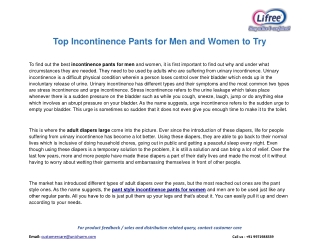 Top Incontinence Pants for Men and Women to Try