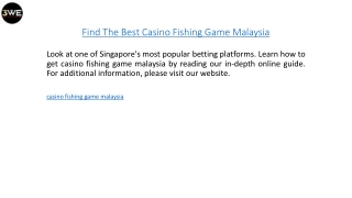 Find The Best Casino Fishing Game Malaysia