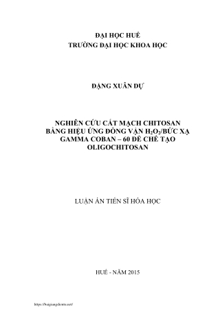 Nghiên cứu cắt mạch chitosan bằng hiệu ứng đồng vận