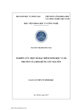 Nghiên cứu một số đặc điểm sinh học và di truyền của heo rừng Tây Nguyên