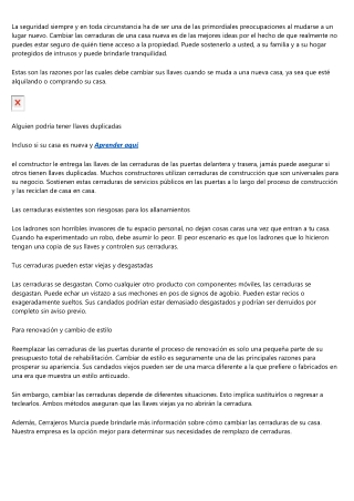 ¿Debo sustituir las cerraduras de mi nueva casa?