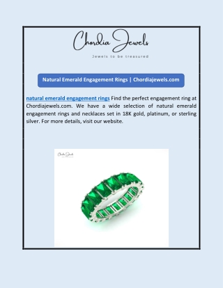 Natural Emerald Engagement Rings | Chordiajewels.com