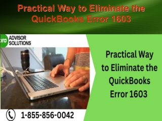 Practical Way to Eliminate the QuickBooks Error 1603