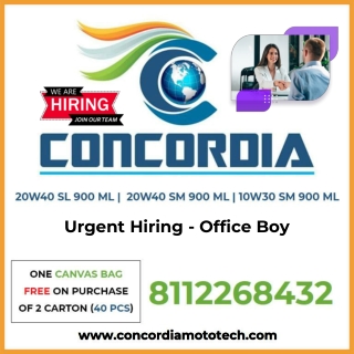 Urgent Hiring - Office Boy - Concordia Moto-Tech Global Pvt. Ltd.