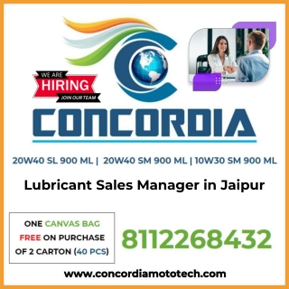 Lubricant Sales Manager in Jaipur - 8112268432
