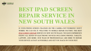 Best Ipad Screen Repair Service in New South Wales | Mobilerepairfactory.com.au