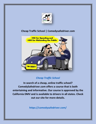 Cheap Traffic School | Comedysafedriver.com