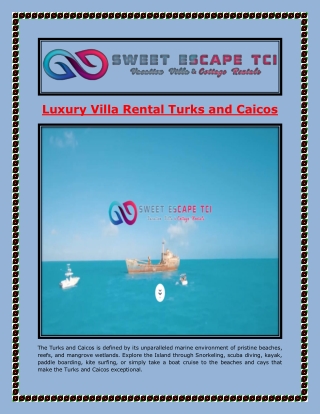 Luxury Villa Rental Turks and Caicos