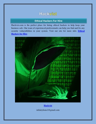 Ethical Hackers For Hire  Hackvist