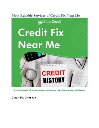 Most Reliable Services of Credit Fix Near Me