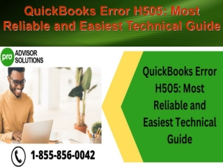 QuickBooks Error H505 Most Reliable and Easiest Technical Guide