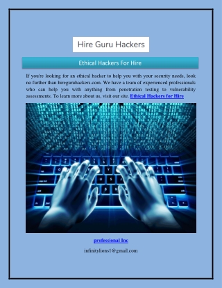 Ethical Hackers For Hire  Hireguruhackers