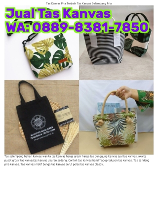 Ô889_8З81_785Ô (WA) Tas Kanvas Distro Tas Selempang Kanvas Kecil