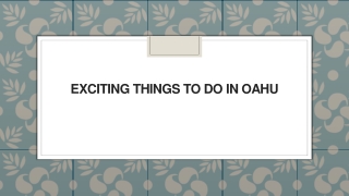 Exciting Things to Do in Oahu