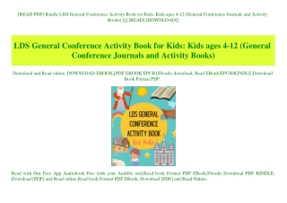 [READ PDF] Kindle LDS General Conference Activity Book for Kids Kids ages 4-12 (General Conference Journals and Activity