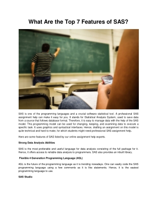 What Are the Top 7 Features of SAS(2)