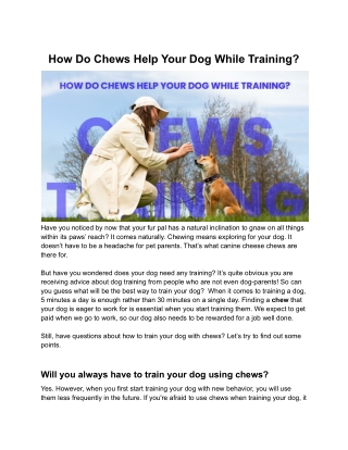 How Do Chews Help Your Dog While Training?