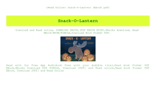 {Read Online} Snack-O-Lantern (Ebook pdf)