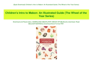 (Epub Download) Children's Intro to Mabon An Illustrated Guide (The Wheel of the Year Series) (READ PDF EBOOK)