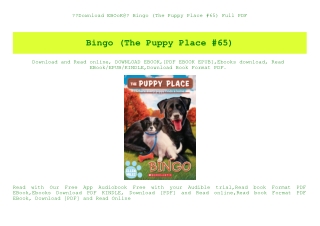 Download EBOoK@ Bingo (The Puppy Place #65) Full PDF