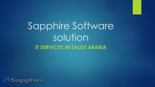 Top IT Services Provider In Saudi Arabia | Sapphire Software Solutions