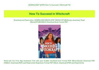 [DOWNLOAD^^][PDF] How To Succeed in Witchcraft Pdf