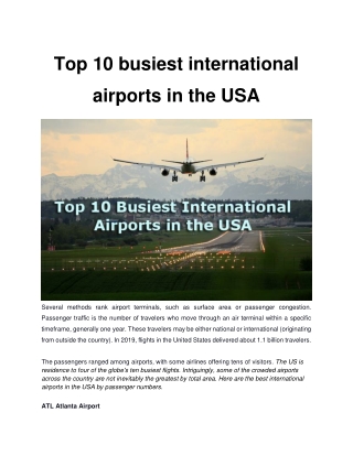 Top 10 busiest international airports in the USA-29-sep