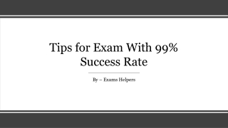 Tips for Exam With 99% Success Rate_