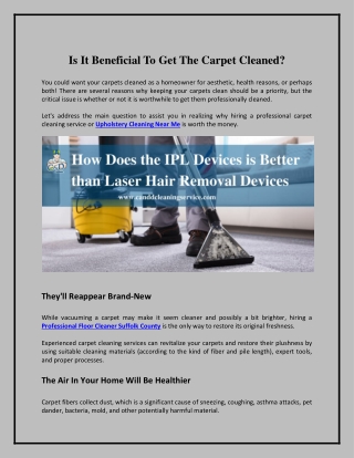 Is It Beneficial To Get The Carpet Cleaned