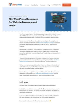 WordPress Resources for all your Website Development needs
