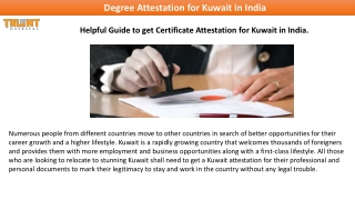 Get Degree Attestation for Kuwait in India