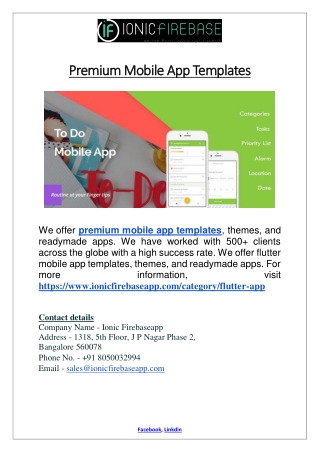 Premium Mobile App Templates