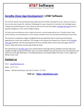 Attsoftware Zerodha Clone App Development