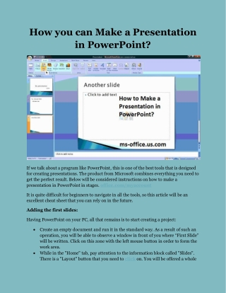 How you can Make a Presentation in PowerPoint?