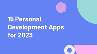 15 Personal Development Apps for 2023