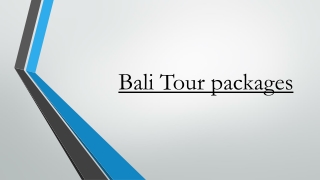 Get Bali Tour Packages at Best Deals and Offers