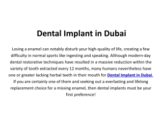 Dental Implant in Dubai