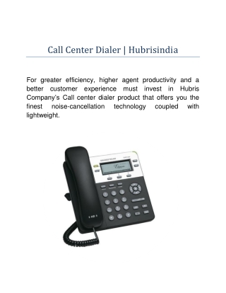 Call Center Dialer