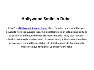 Hollywood Smile in Dubai