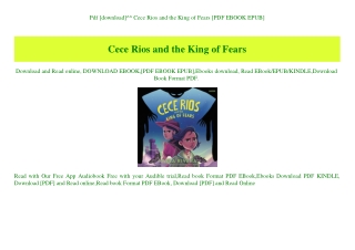 Pdf [download]^^ Cece Rios and the King of Fears [PDF EBOOK EPUB]