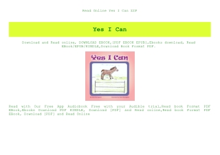 Read Online Yes I Can ZIP