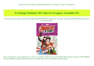 [D.O.W.N.L.O.A.D] [R.E.A.D] X-Change Students 101 (Marvel Avengers Assembly #3) (READ PDF EBOOK)