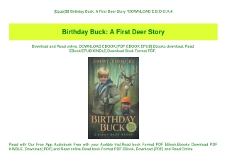[Epub]$$ Birthday Buck A First Deer Story ^DOWNLOAD E.B.O.O.K.#