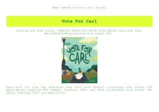 READ [EBOOK] Vote For Carl [R.A.R]