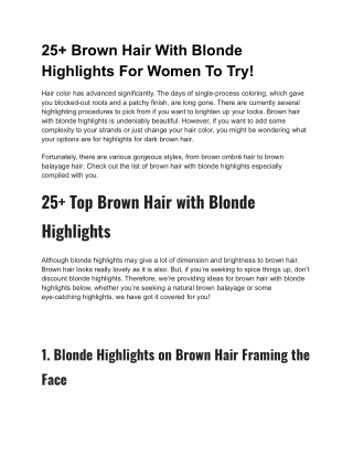 25  Brown Hair With Blonde Highlights For Women To Try