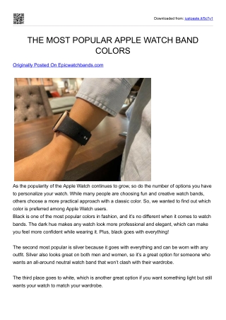 THE MOST POPULAR APPLE WATCH BAND COLORS