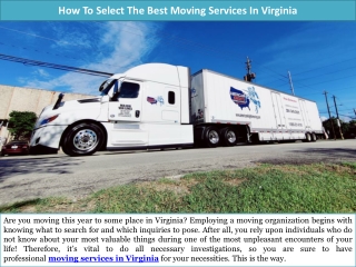 How To Select The Best Moving Services In Virginia