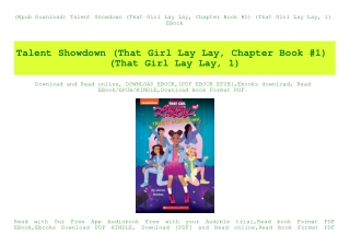 (Epub Download) Talent Showdown (That Girl Lay Lay  Chapter Book #1) (That Girl Lay Lay  1) EBook
