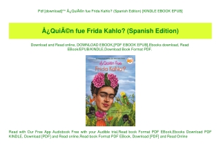 Pdf [download]^^ Ã‚Â¿QuiÃƒÂ©n fue Frida Kahlo (Spanish Edition) [KINDLE EBOOK EPUB]
