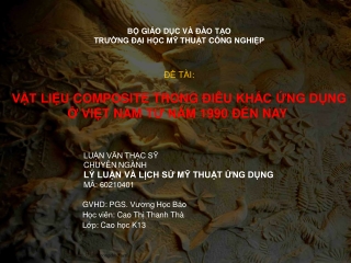 Vật liệu composite trong điêu khắc ứng dụng ở Việt Nam từ 1990